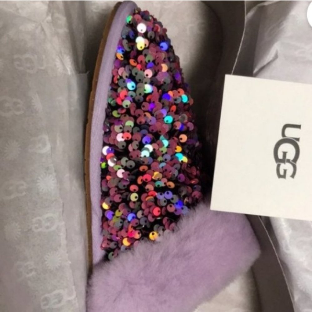 RARE POPULAR UGG Scuffette II Sequin Shearling Slipper LAST PAIR Size 7 - Picture 7 of 13